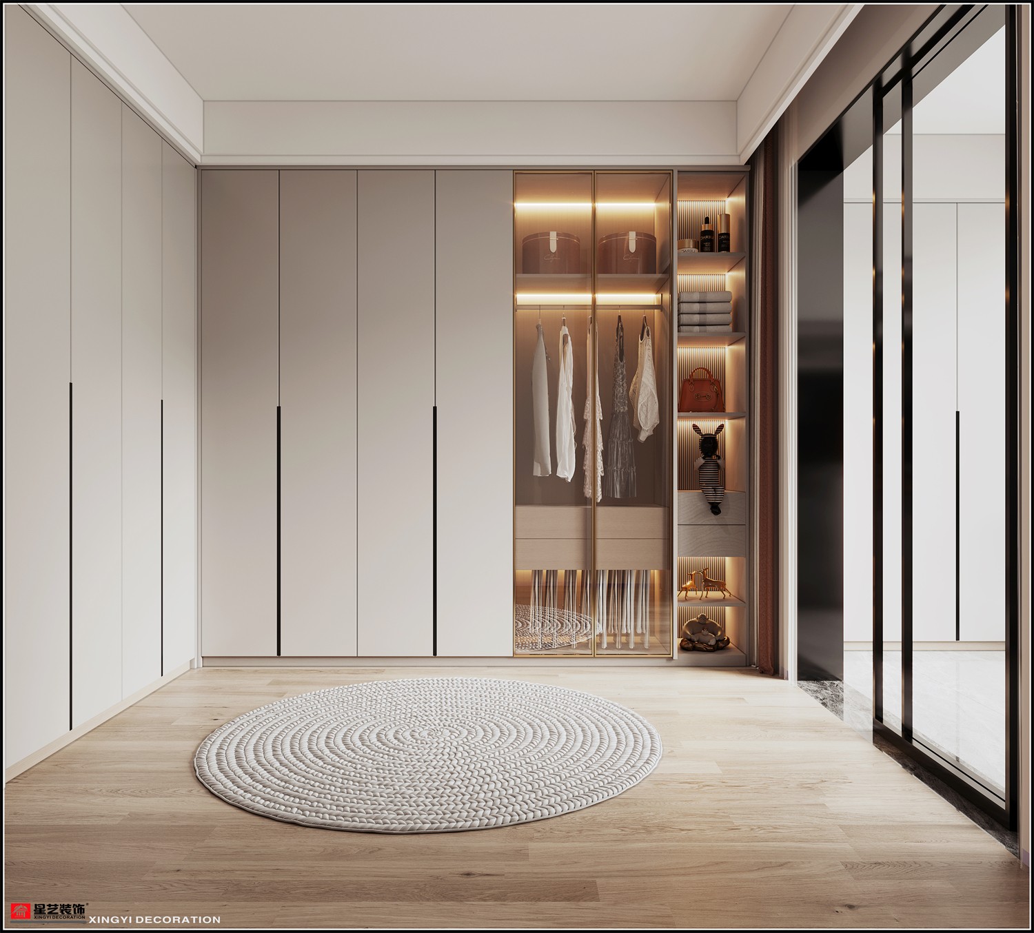 凱業(yè)花園135平現(xiàn)代風(fēng)格衣帽間裝修效果圖