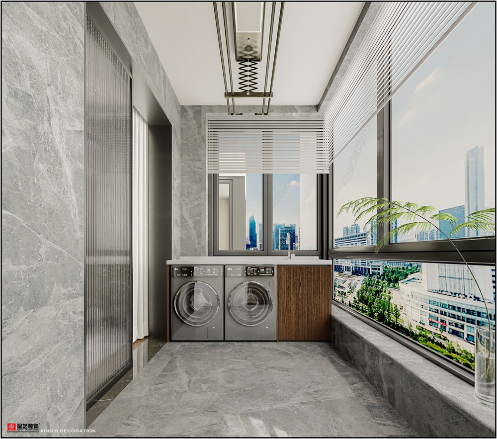 建發(fā)五象印月167平現(xiàn)代簡約陽臺(tái)裝修效果圖