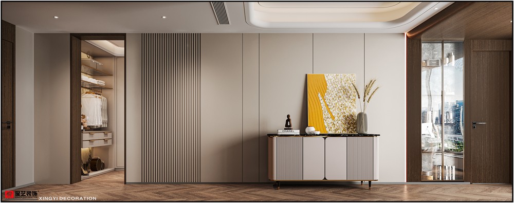 建發(fā)五象印月167平現(xiàn)代簡約臥室裝修效果圖