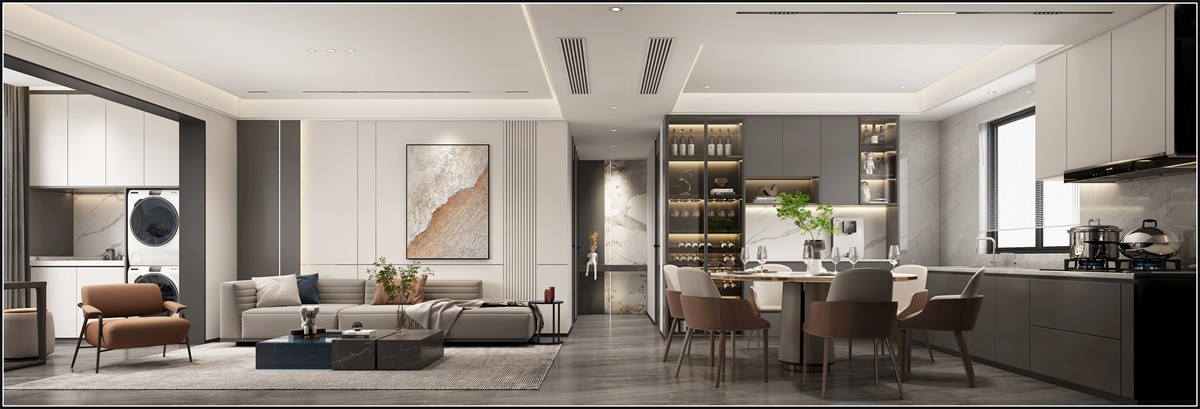 五象瀾庭府128平現(xiàn)代簡(jiǎn)約客廳裝修效果圖