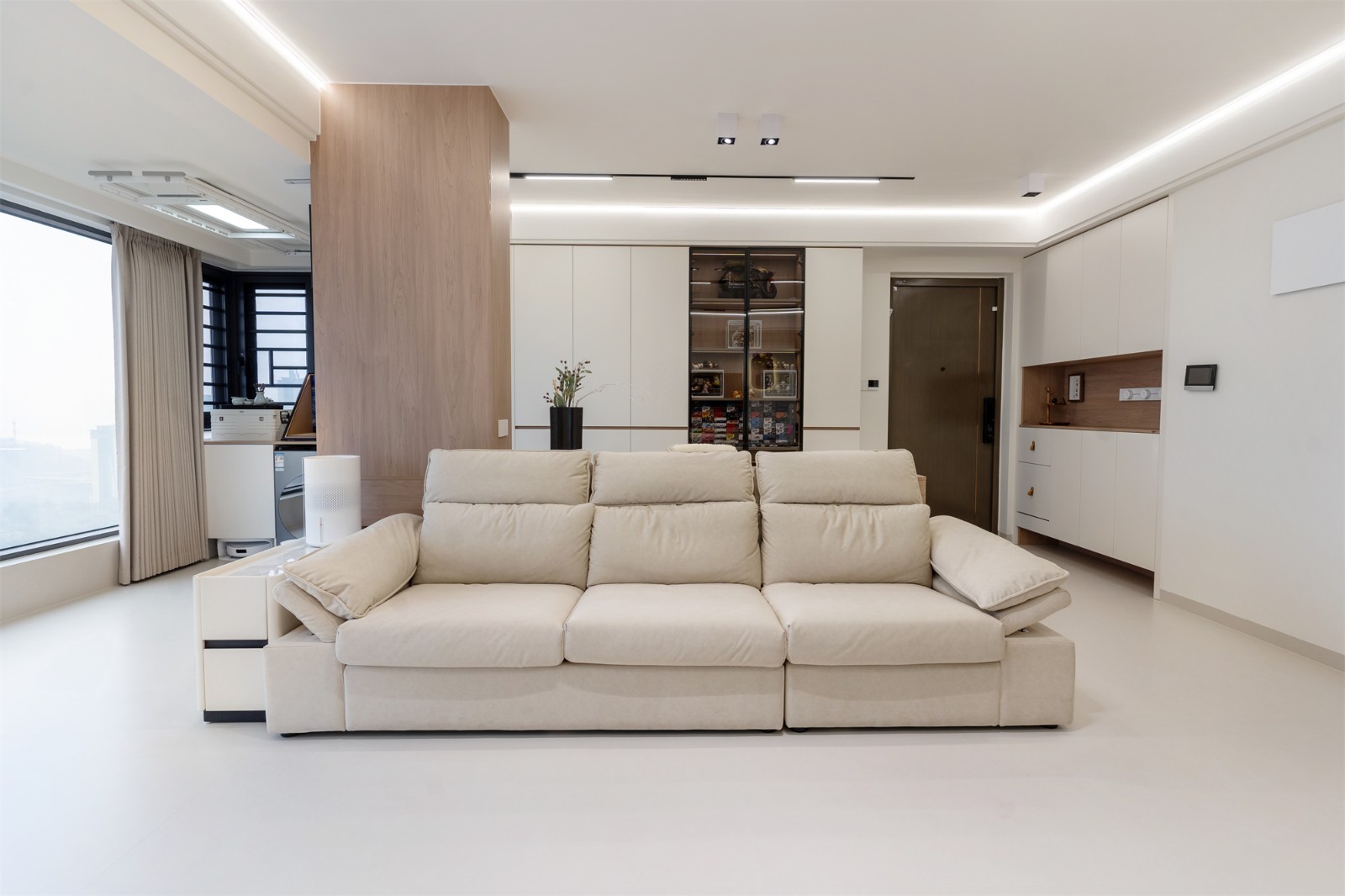 大唐新希望臻園116平奶油風(fēng)客廳裝修實景圖