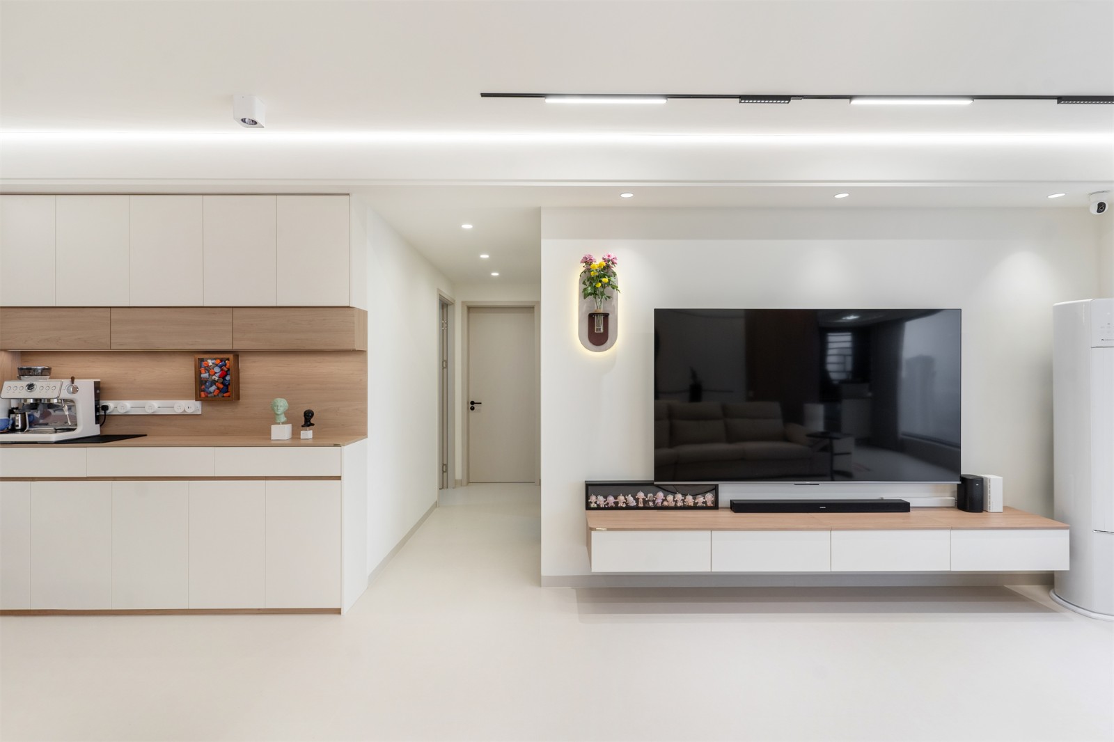 大唐新希望臻園116平奶油風(fēng)客廳裝修實景圖