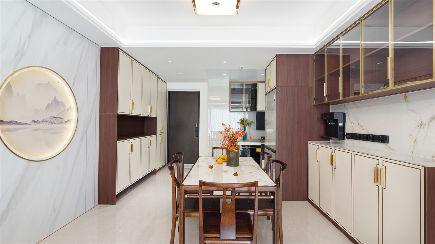 威寧青運村116平新中式餐廳裝修完工實景圖