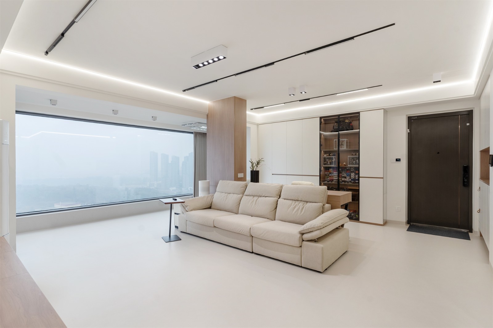 大唐新希望臻園116平奶油風(fēng)客廳裝修實景圖