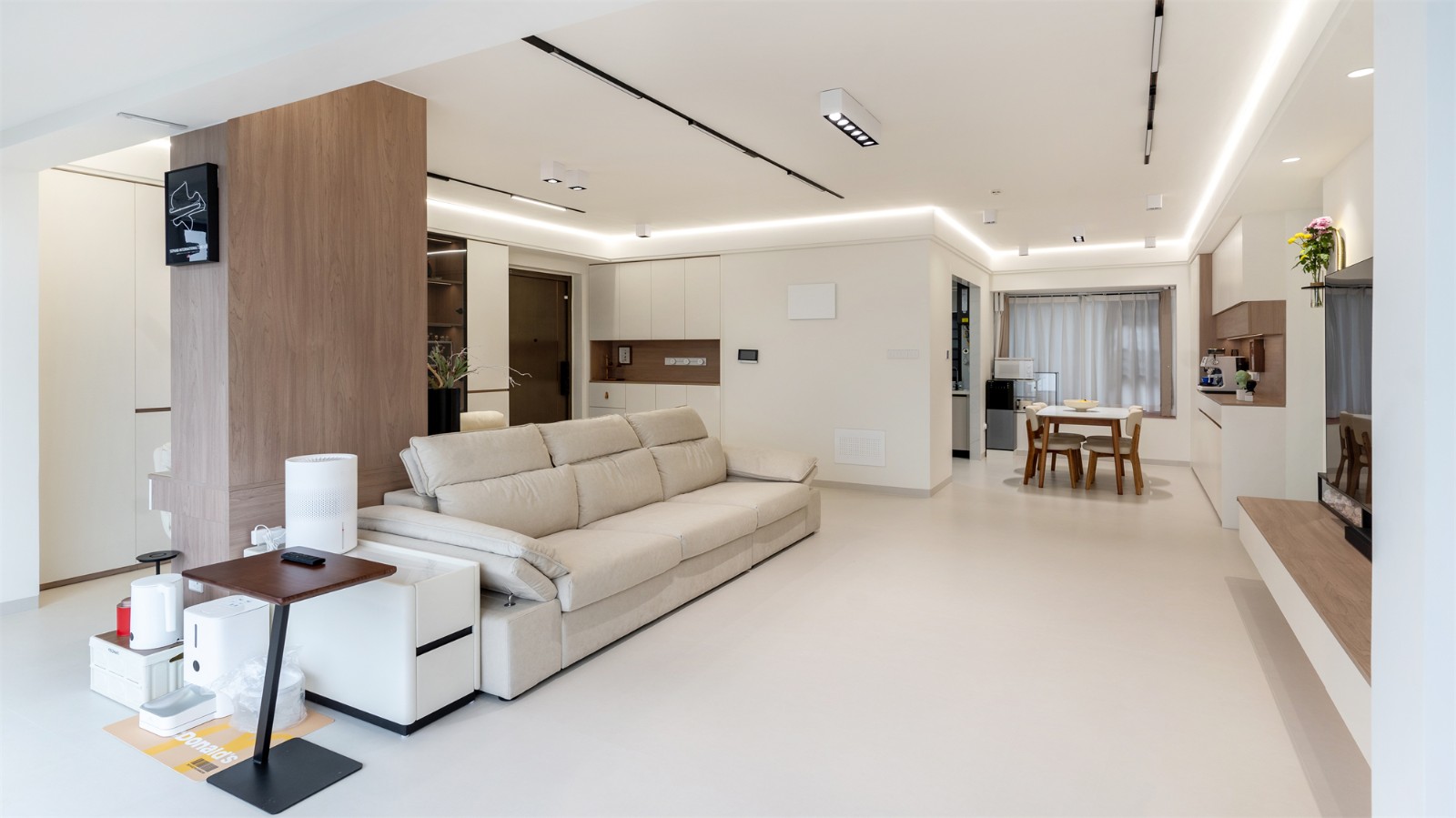 大唐新希望臻園116平奶油風(fēng)客廳裝修實景圖