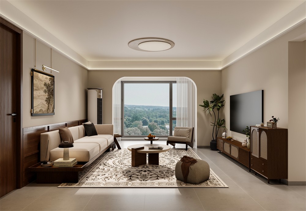 建工城140平現(xiàn)代風(fēng)格客廳裝修效果圖