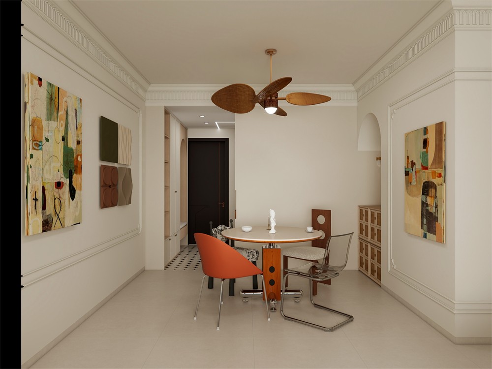 東盟世紀村80平輕式復(fù)古餐廳裝修效果圖