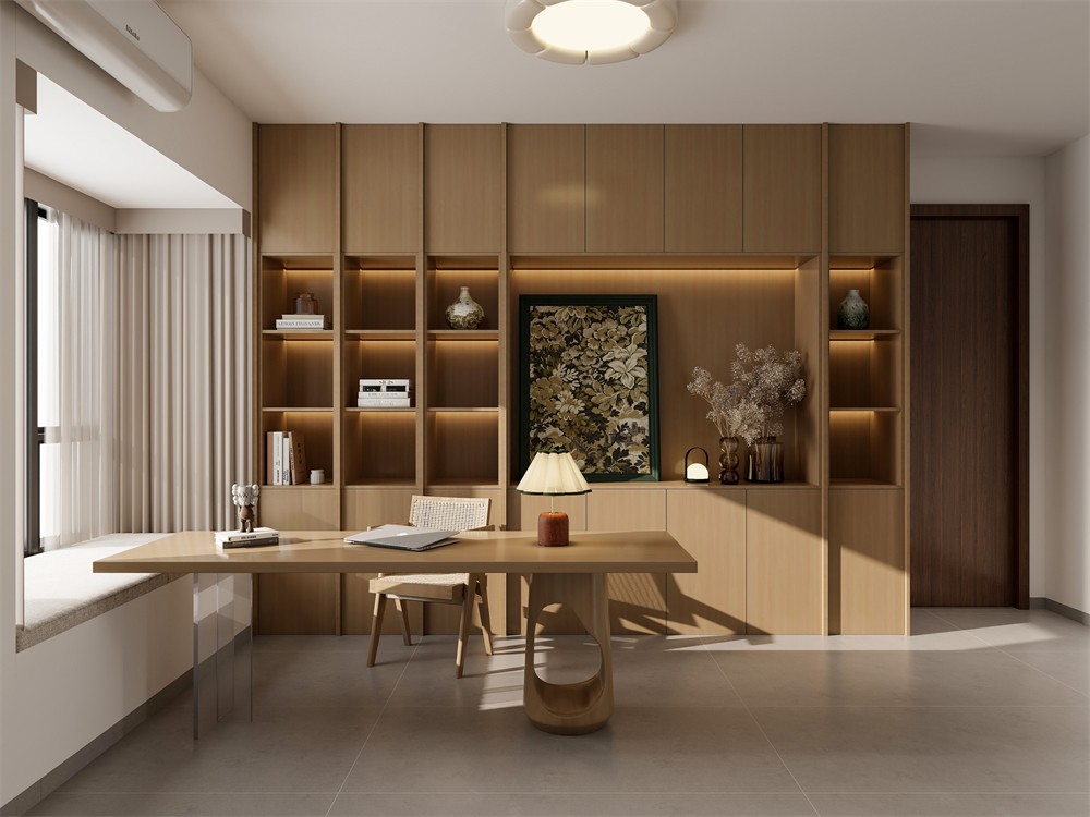 建工城140平現(xiàn)代風(fēng)格書(shū)房裝修效果圖
