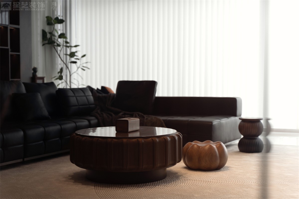 華潤(rùn)西園潤(rùn)府143平意式輕奢客廳裝修完工實(shí)景圖