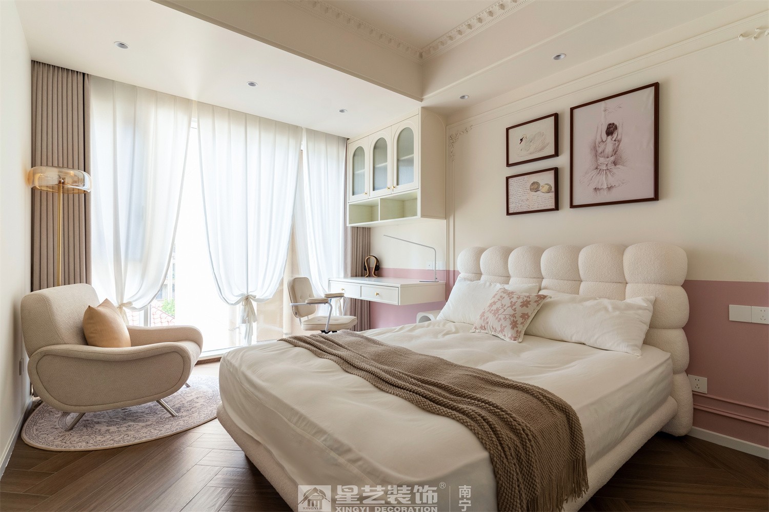 湖畔書院150平法式中古風衛(wèi)臥室裝修完工實景圖