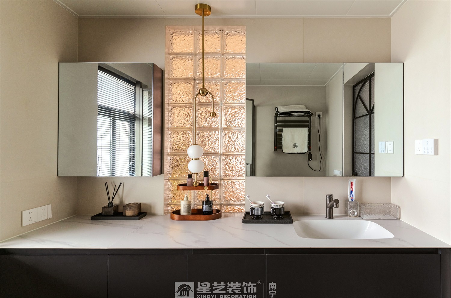 湖畔書院150平法式中古風衛(wèi)生間裝修完工實景圖