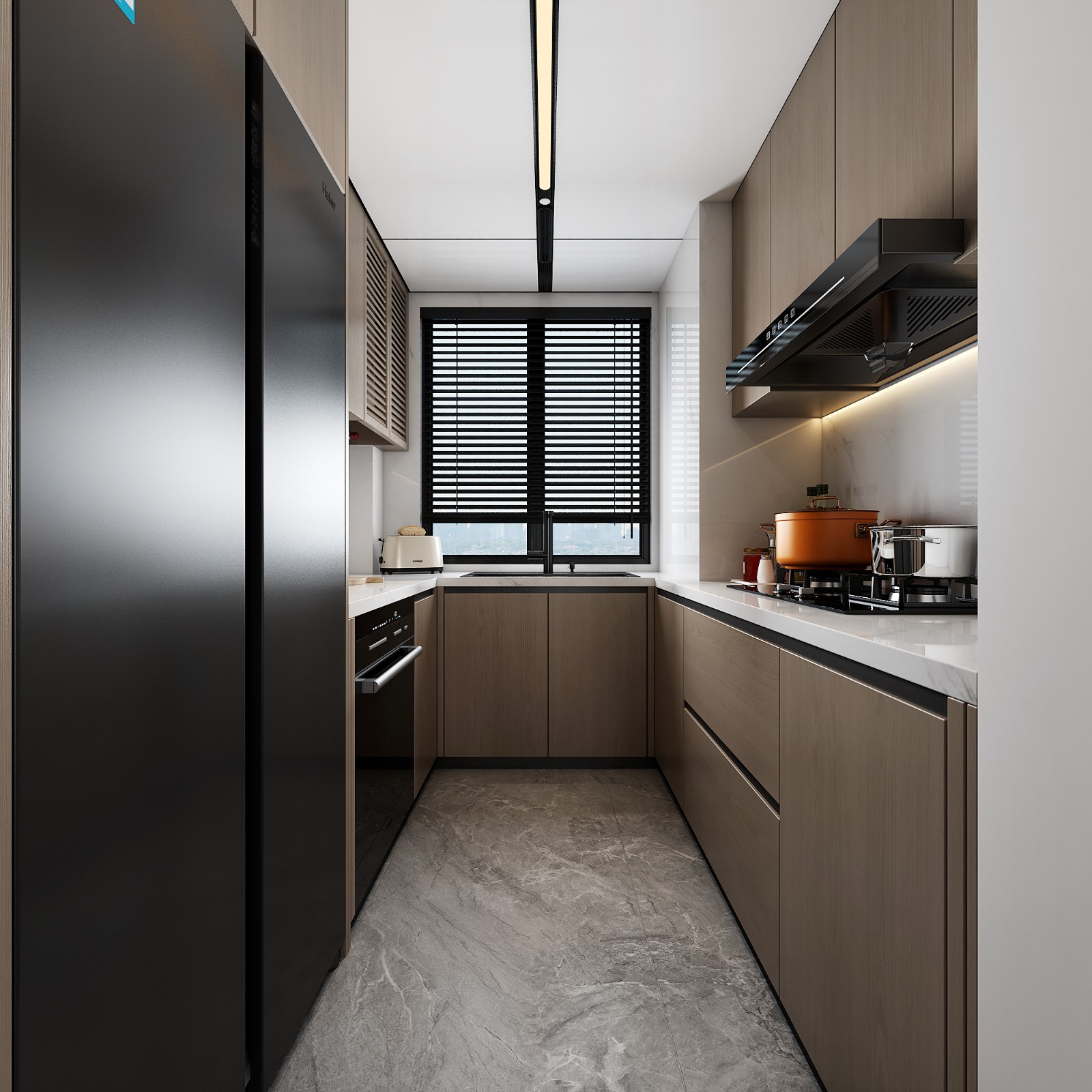 冠江墅143平意式輕奢廚房裝修效果圖