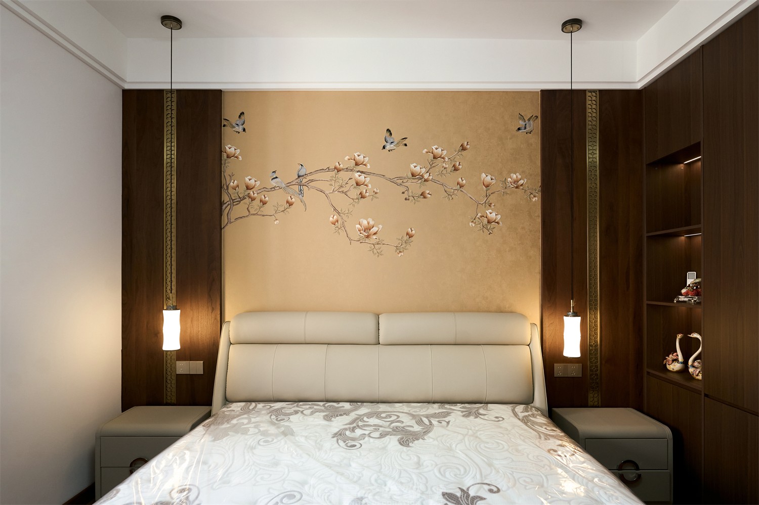 東方皇城260平簡約中式臥室完工裝修實景圖